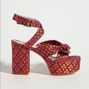 Anthropologie Paola Ferri Platform Heals Sandals New 7.5